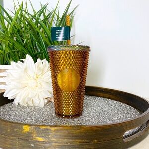 Starbucks Iridescent Gold Studded Anniversary Tumbler Cold Cop Grande NWT